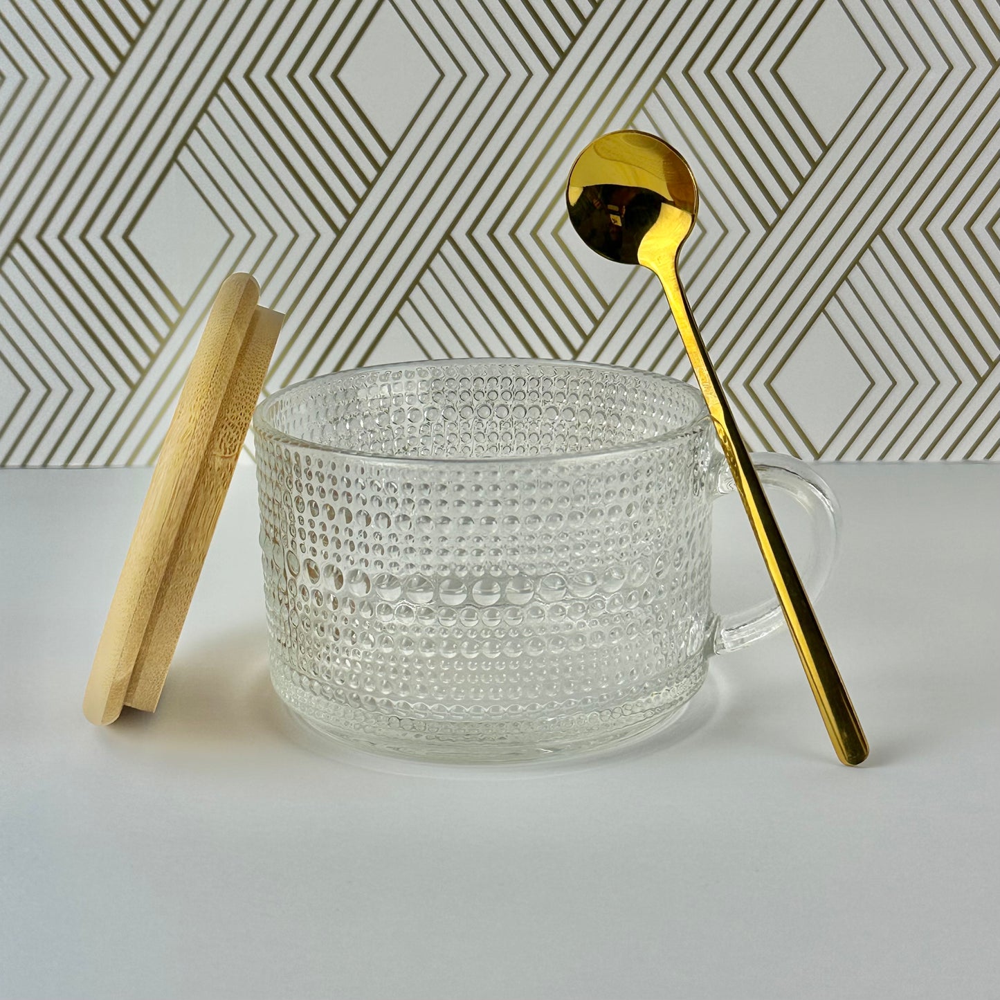 Luxury Emboss Glass Mug Set