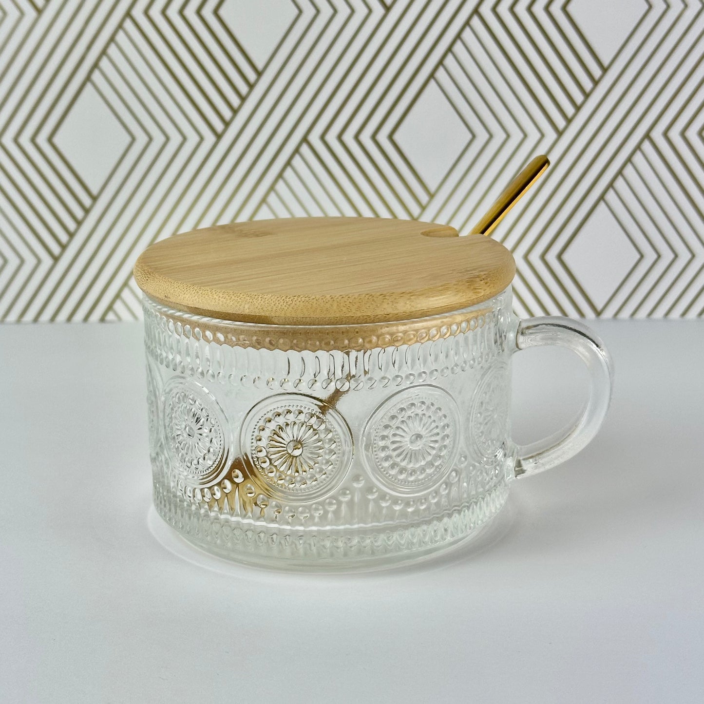 Luxury Emboss Glass Mug Set