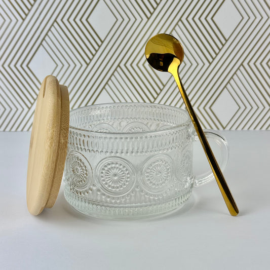 Luxury Emboss Glass Mug Set