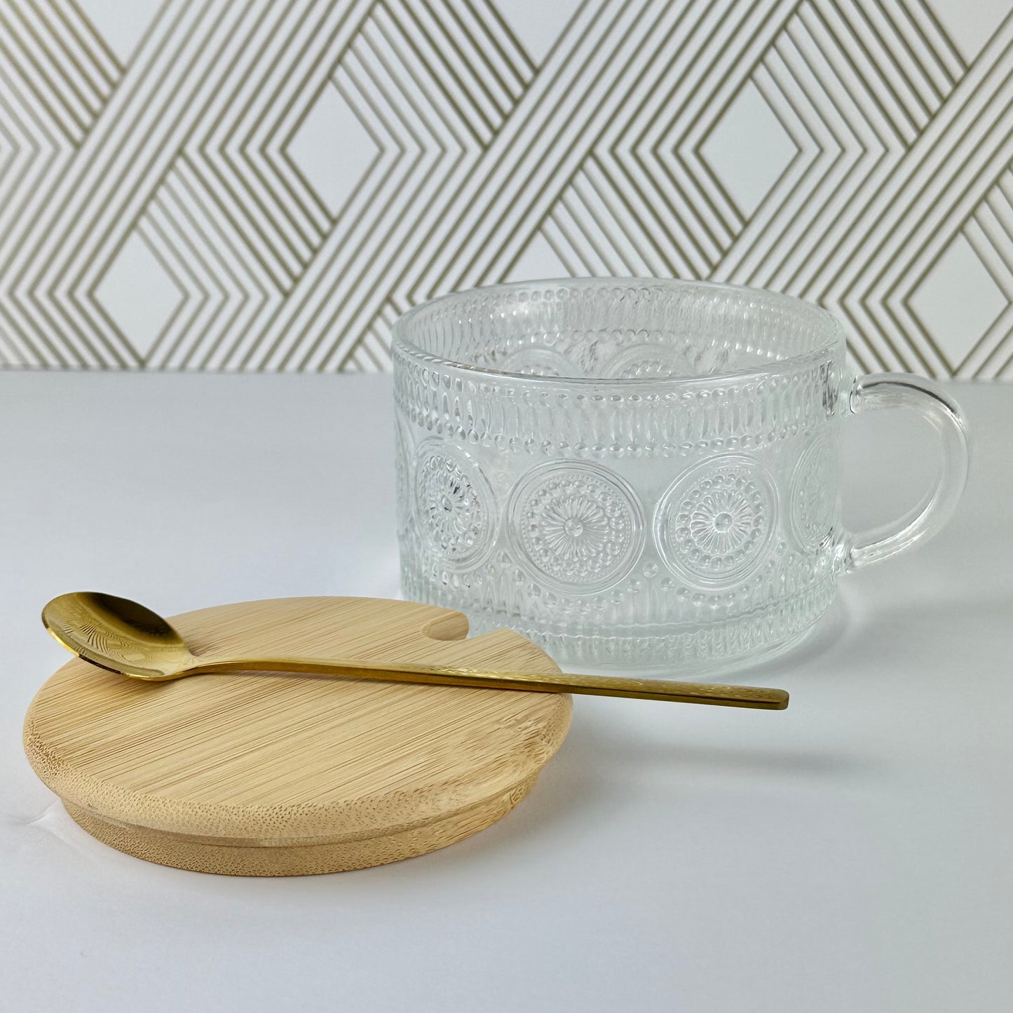 Luxury Emboss Glass Mug Set